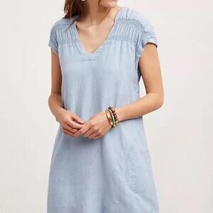 Maeve Anthropologie Paz Tunic Dress baby blue casual spring mini dress size M